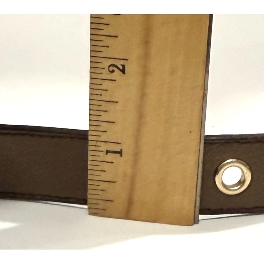 GAP Belt Womens Medium Genuine Cow Leather Brown Golden Grommets Made In USA